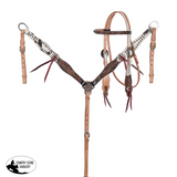 New! Showman Autumn Hide Browband Headstall and Breastcollar Set - Western Headstall & Breastcollar Set