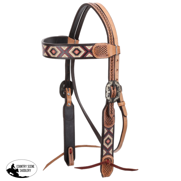 New! Showman Aztec Loom Browband Headstall Full/Cob Horse Tack