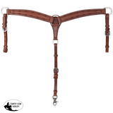 New! Showman Barbwire Argentina Cow Leather Breastcollar - Mini/Small Pony Mini/Small Pony Browband Headstall