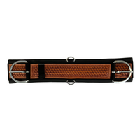 New! Showman Basketweave Tooled Straight Neoprene Bottom Girth - Pony Horse Tack