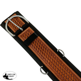 New! Showman Basketweave Tooled Straight Neoprene Bottom Girth - Pony - Country Scene Saddlery and Pet Supplies