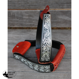 New! Showman Black aluminum engraved silver stirrups - Stirrup Irons