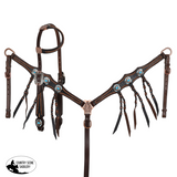 New! Showman Blackwater Gator One Ear Headstall and Breastcollar Set Full Horse Tack
