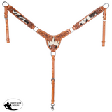 New! Showman Blossom & Hide Browband Headstall and Breastcollar Set - Country Scene Saddlery and Pet Supplies