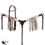 New! Showman Blushed Rose One Ear Headstall And Breastcollar Set Tack Sets