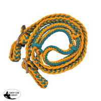 New! Showman Braided Nylon Barrel Reins With Easy Grip Knots Reins