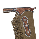 New! Showman Buckskin Bronc Chinks - Country Scene Saddlery and Pet Supplies