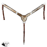 New! Showman Cattle Country Browband Cowhide Headstall And Breastcollar Set Tack Sets