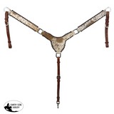 New! Showman Cattle Country Browband Cowhide Headstall and Breastcollar Set - Country Scene Saddlery and Pet Supplies