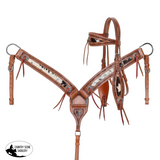New! Showman Cattle Drive Browband Headstall and Breastcollar Set - Country Scene Saddlery and Pet Supplies