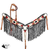 New! Showman Choctaw Mohair One Ear Headstall and Breastcollar Set Full Tack Sets