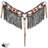 New! Showman Choctaw Mohair One Ear Headstall and Breastcollar Set Full Tack Sets