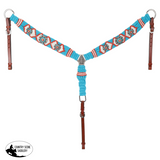 NEW! Showman Citrus Sea Mohair One Ear Headstall and Breastcollar Set - Country Scene Saddlery and Pet Supplies