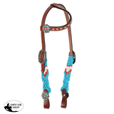 NEW! Showman Citrus Sea Mohair One Ear Headstall and Breastcollar Set - Country Scene Saddlery and Pet Supplies