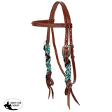 New! Showman Cobalt Horns Mohair Browband Headstall and Breastcollar Set - Country Scene Saddlery and Pet Supplies