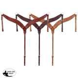 NEW! Showman Contoured Breastcollar with Basketweave Tooling - Country Scene Saddlery and Pet Supplies