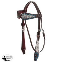 New! Showman Copper Hide Classics Browband Headstall And Breastcollar Set Horse Tack