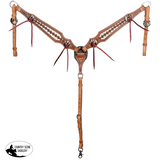 New! Showman Cow Camp Browband Headstall and Breastcollar Set - Country Scene Saddlery and Pet Supplies