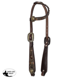 New! Showman Cowboy Carving One Ear Headstall and Breastcollar Set Full/cob Tack Sets