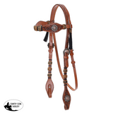New! Showman Cowboy Heritage Browband Headstall and Breastcollar Set - Country Scene Saddlery and Pet Supplies