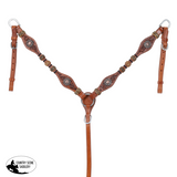 New! Showman Cowboy Heritage Browband Headstall and Breastcollar Set - Country Scene Saddlery and Pet Supplies