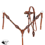 New! Showman Cowboy Heritage Browband Headstall and Breastcollar Set - Country Scene Saddlery and Pet Supplies