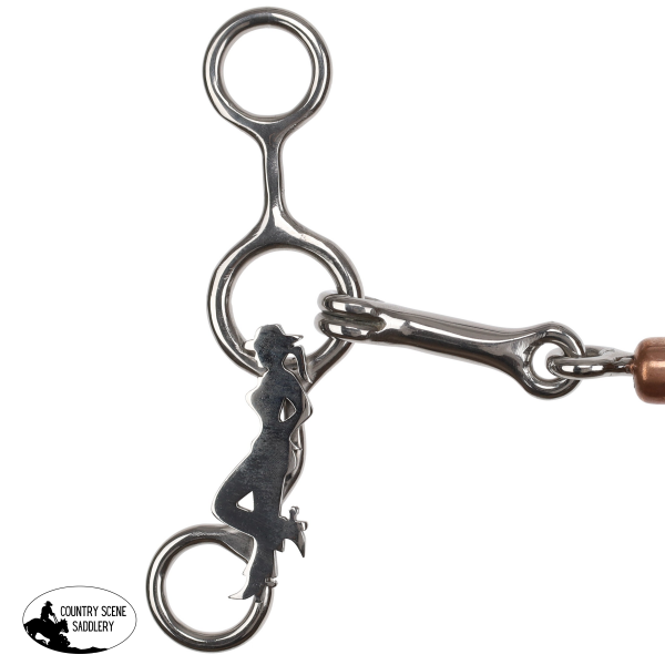 New! Showman Cowgirl Legacy Stainless Steel JR Cowhorse Bit with Dog Bone and Copper Roller Bit