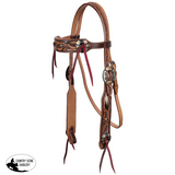 New! Showman Cowhide Canopy Browband Headstall and Breastcollar Set - Headstall & Breast Collar Set