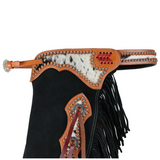 New! Showman Cowpuncher Black Chinks - Country Scene Saddlery and Pet Supplies