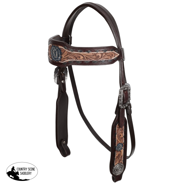New! Showman Dark Range Rose Browband Headstall and Breastcollar Set Full Size
