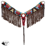 New! Showman Desert Blaze Mohair Browband Headstall and Breastcollar Set Full Tack Sets