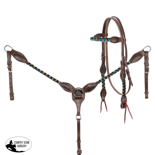 New! Showman Desert Dawn Mohair Browband Headstall and Breastcollar Set Full Tack Sets