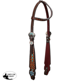 New! Showman Diamond Bloom One Ear Headstall and Breastcollar Set Full Horse Tack