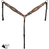 New! Showman Diamond Bloom One Ear Headstall and Breastcollar Set Full Horse Tack