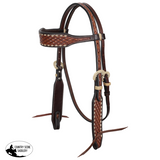 New! Showman Diamond Stitch Argentina Cow Leather Browband Headstall - Country Scene Saddlery and Pet Supplies
