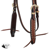New! Showman Diamond Stitch Argentina Cow Leather Browband Headstall - Country Scene Saddlery and Pet Supplies