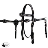 New! Showman™ double stitched fully tooled leather browband headstall and breast collar set with rhinestones. - Country Scene Saddlery and Pet Supplies