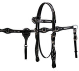 New! Showman™ double stitched fully tooled leather browband headstall and breast collar set with rhinestones. - Country Scene Saddlery and Pet Supplies