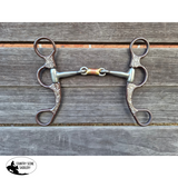 New! Showman Engraved antique brown steel bit with dogbone center - Spurs