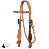 browband headstall and breastcollar set on horse teal western tack