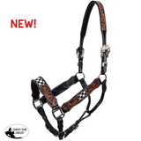 New! Showman Fast Lane Leather Halter - Full