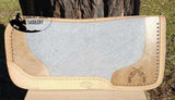 Showman™ Felt Bottom Saddle Pad. Hand Tooled Hair on Argentina Cowhide With Laser Etched Crossed Guns. - Country Scene Saddlery and Pet Supplies