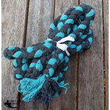 New! Showman™ Fine quality teal and natural rawhide core show bosal with a cotton mecate rein. - Country Scene Saddlery and Pet Supplies