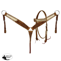 New! Showman Floral Frontier Browband Headstall And Breastcollar Set Tack Sets