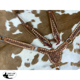 New! Showman Floral Rawhide Buckstitch Gladiator Style Browband Headstall and Breastcollar Set - Country Scene Saddlery and Pet Supplies