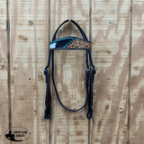 New! Showman Floral Tool and Hide - Argentina Cow Leather Browband Headstall - Country Scene Saddlery and Pet Supplies