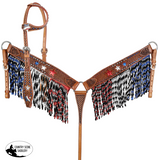 New! Showman Freedom Star One Ear Headstall and Breastcollar Set Full/cob Tack Sets