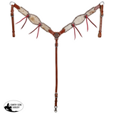 New! Showman Frontier Hide Browband Headstall and Breastcollar Set Full Tack Sets