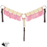 New! Showman Frosted Pink Mohair One Ear Headstall and Breastcollar Set - Country Scene Saddlery and Pet Supplies