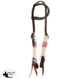 New! Showman Frosted Pink Mohair One Ear Headstall and Breastcollar Set - Country Scene Saddlery and Pet Supplies